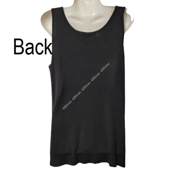 Sleeveless black Top or Blouse with sequins Sizes M / L / XL - New! - Picture 5 of 11